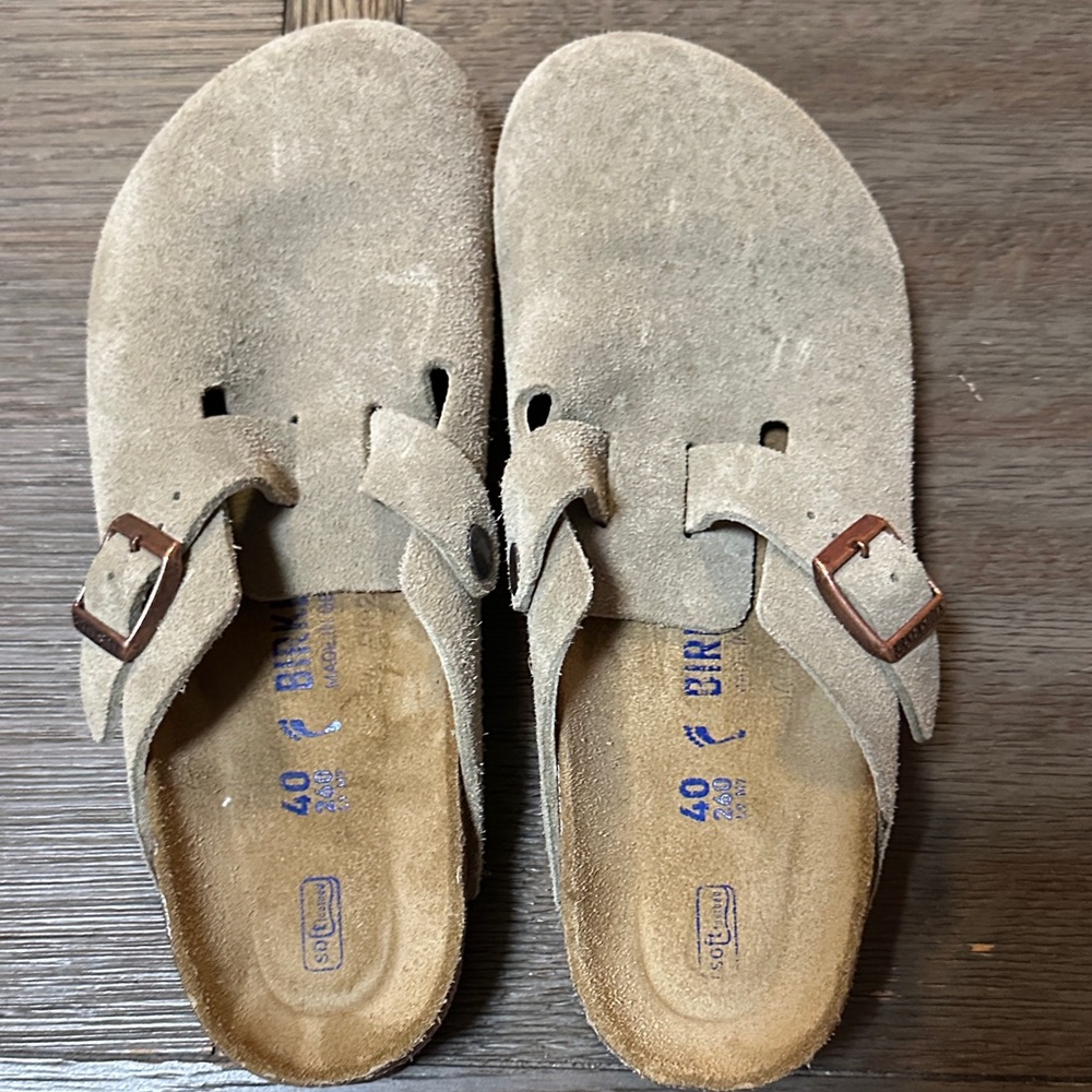 Birkenstock Tan Suede Mules